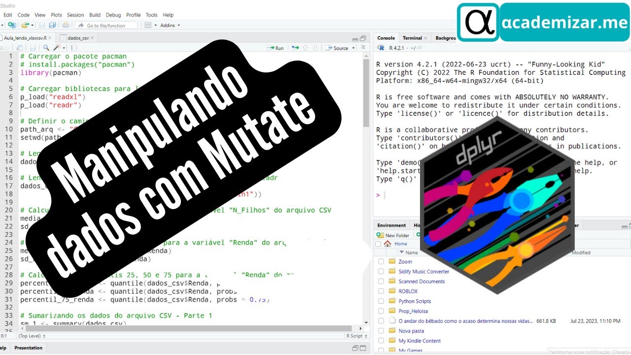 Manipulando dados com Mutate - R & RStudio