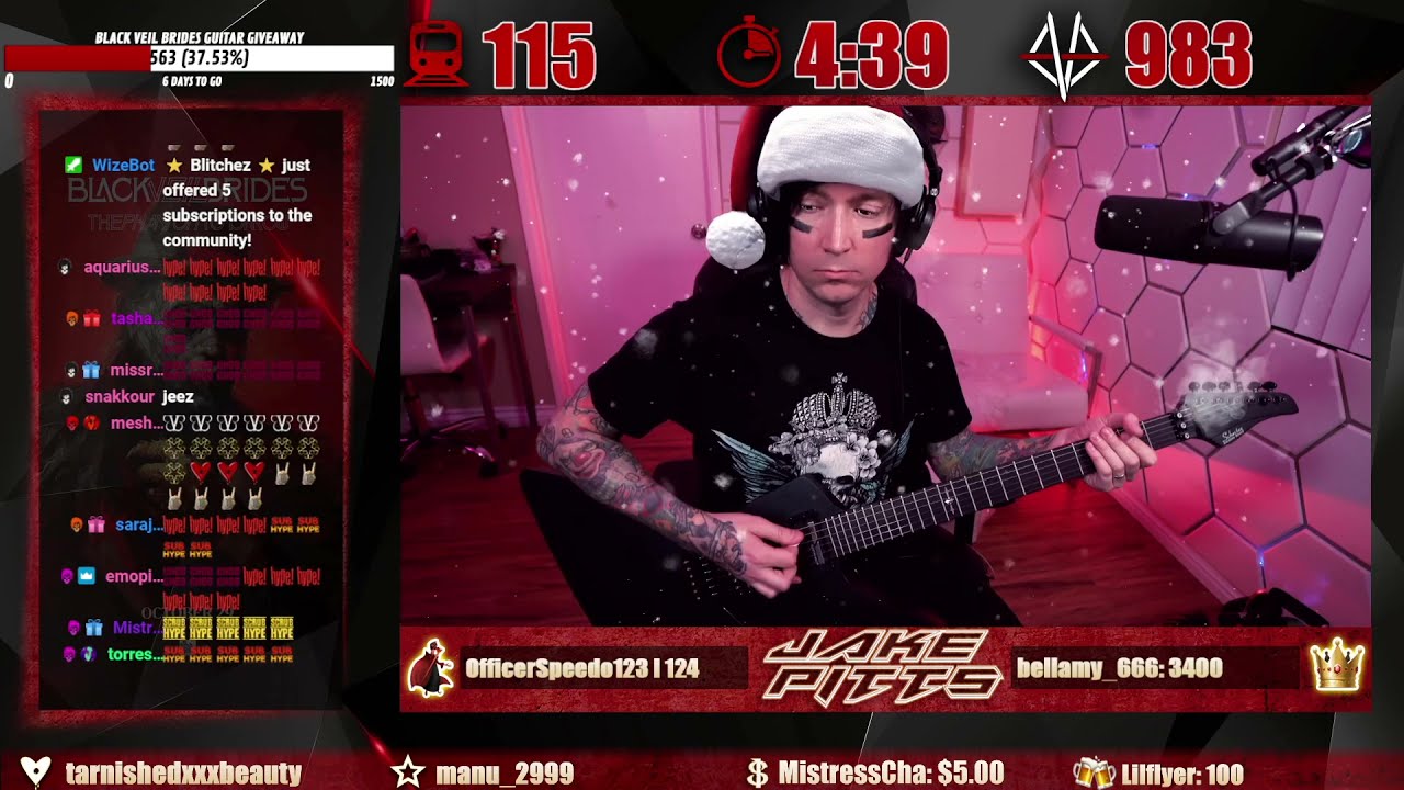 Black Veil Brides - Kill The Hero (Jake Pitts playthrough on Twitch)