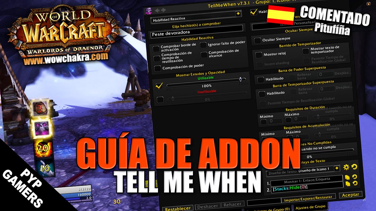 Guía del addon TellMeWhen | WoW World of Warcraft