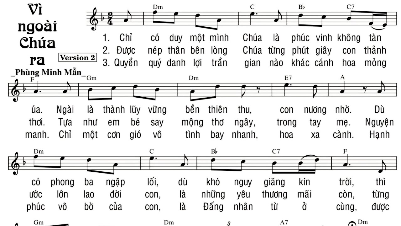 VÌ NGOÀI CHÚA RA 2 (TENOR) - PHÙNG MINH MẪN