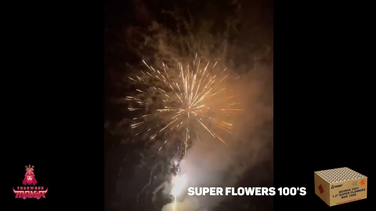 Super Flowers 100's - Geisha - Vuurwerkmania - 1601 - TopTier Vuurwerk