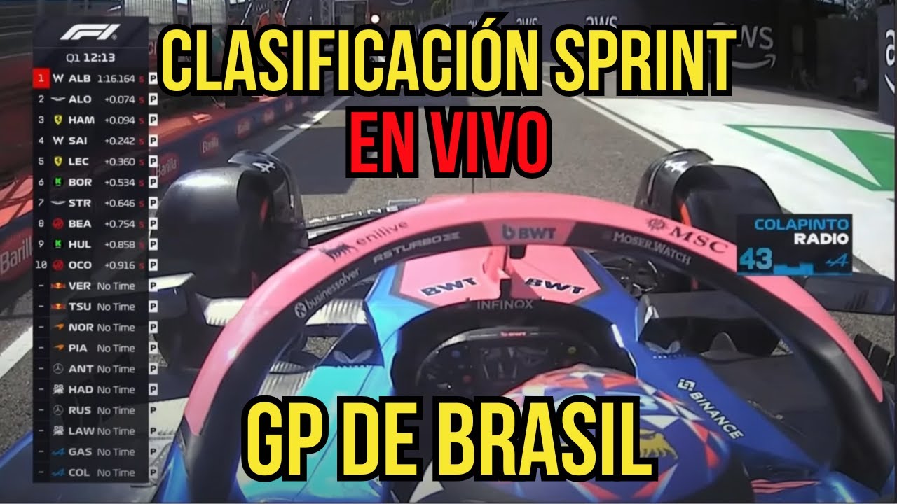 🚨 GP de BRASIL EN VIVO 🔥 corre FRANCO COLAPINTO 🏎️ Fórmula 1 - CLÁSIFICACIÓN SPRINT en vivo