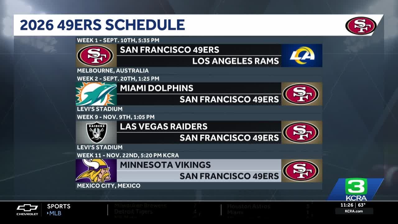 49ers 2026 schedule: Game dates, kickoff times released