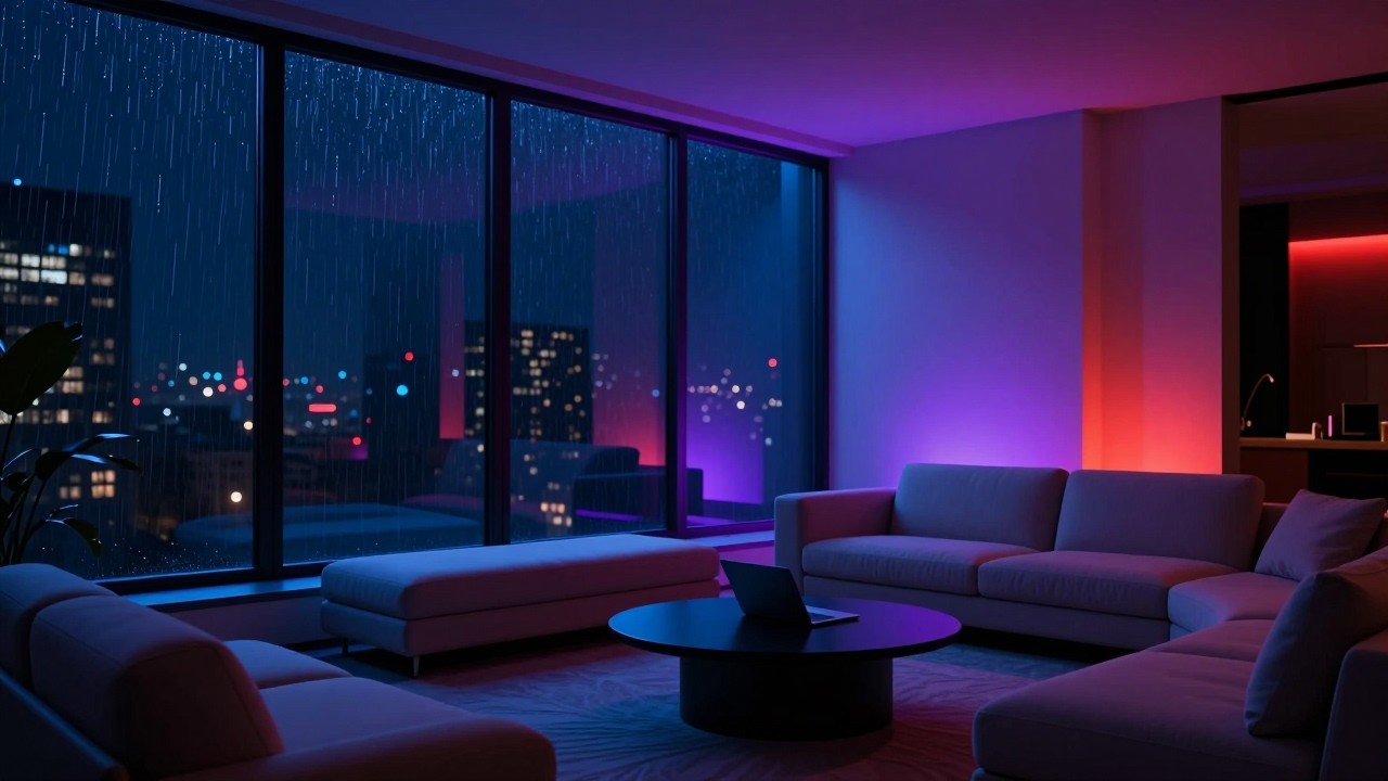 Midnight Method - 4 Hours of Lo-Fi Chillwave 🌧️ Night Rain in a Futuristic Apartment | Focus & Relax