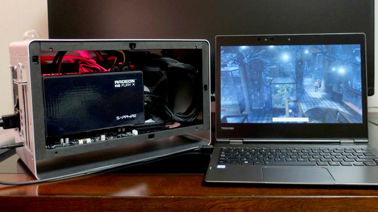 Mantiz Venus eGPU Enclosure + R9 Fury X AMD XConnect + Toshiba Portege X20W