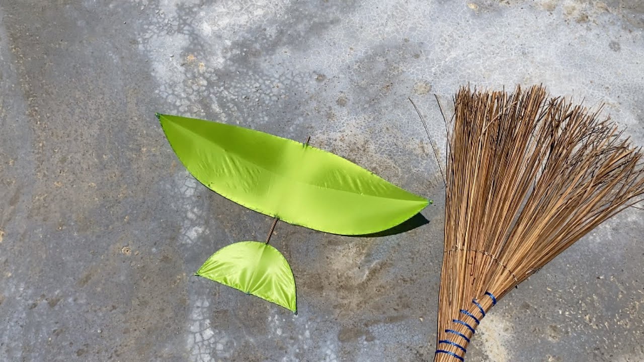 Tự Làm Diều 60cm Từ Cây Chổi Quét Sân Thả Bay Rất Cao