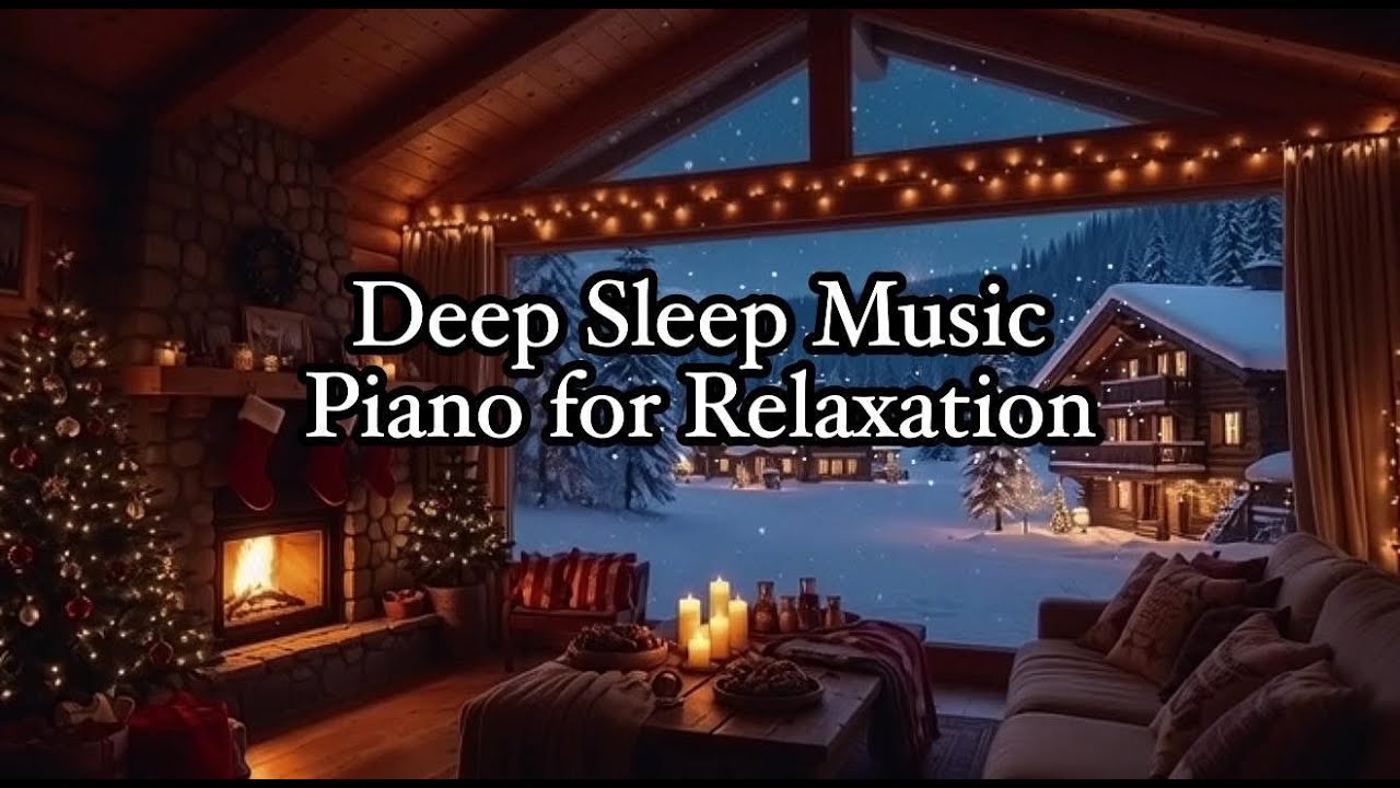 Cozy Winter Cabin Ambience ❄️ Fireplace & Snowfall | Deep Sleep & Relaxation