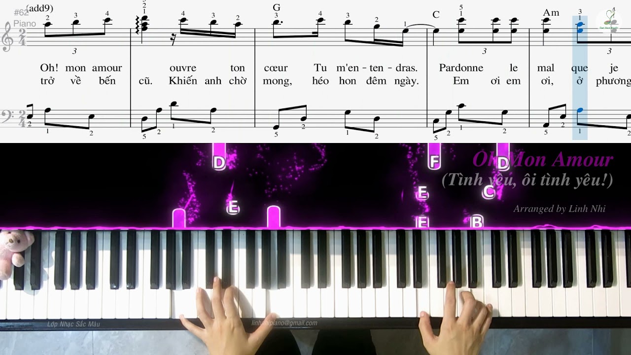 Oh Mon Amour (Tình Yêu, Ôi Tình Yêu!) | Piano cover | Easy level | Linh Nhi