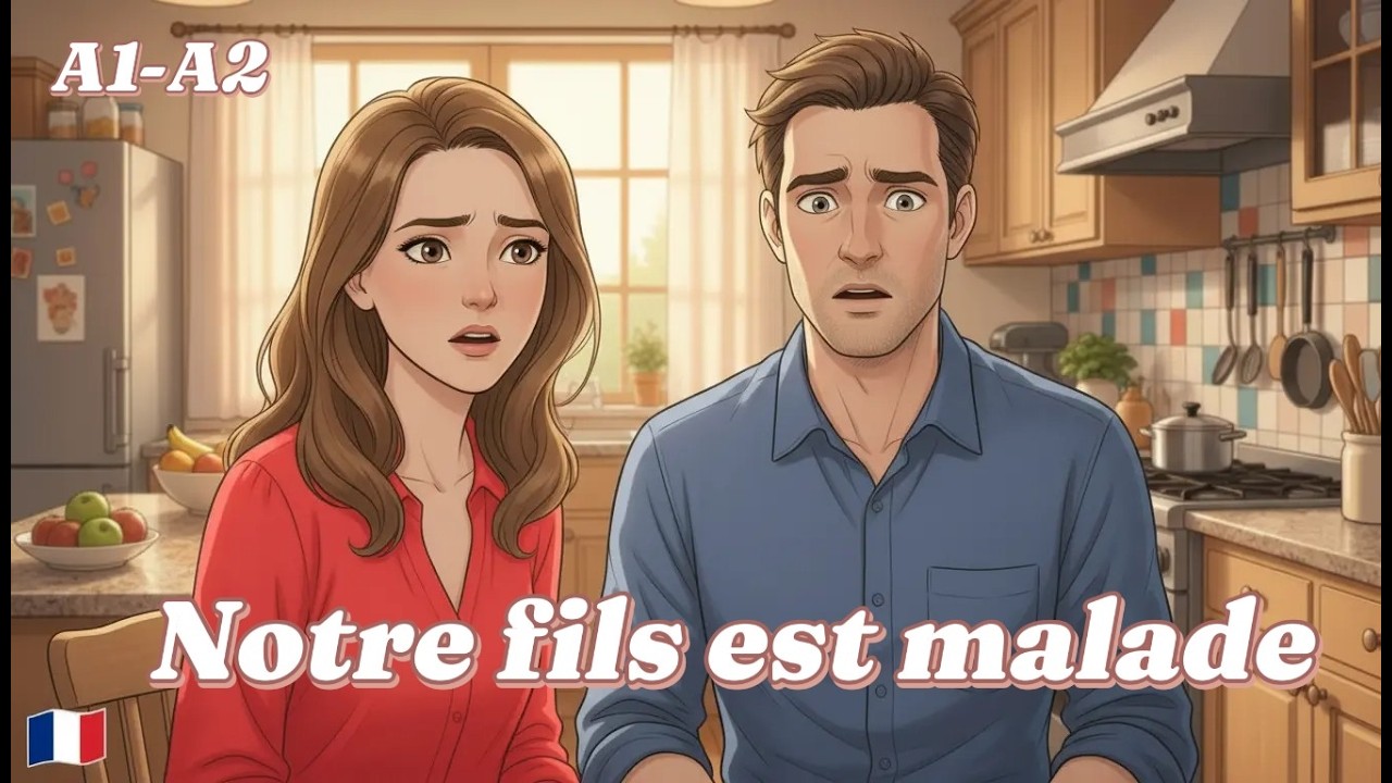 🇫🇷 5 FRENCH DIALOGUES For Beginners | EASY Real French Conversations - A Sick Child in the Family