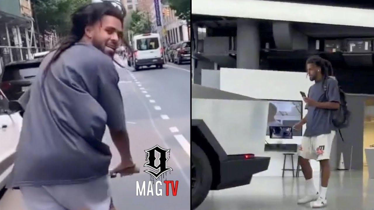 J. Cole Gets Ran Out Of Showroom Floor While Shopping For A Tesla Cybertruck! 😱