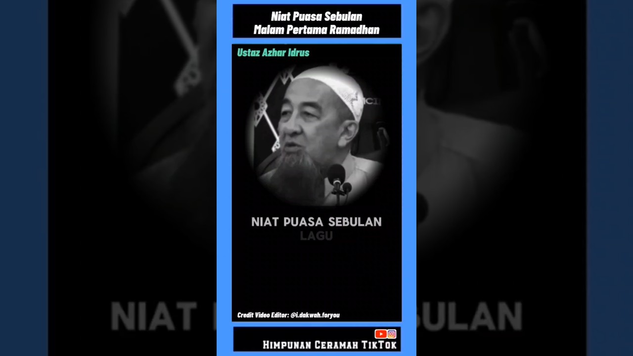 Niat Puasa Sebulan Malam Pertama Ramadhan. | Ustaz Azhar Idrus