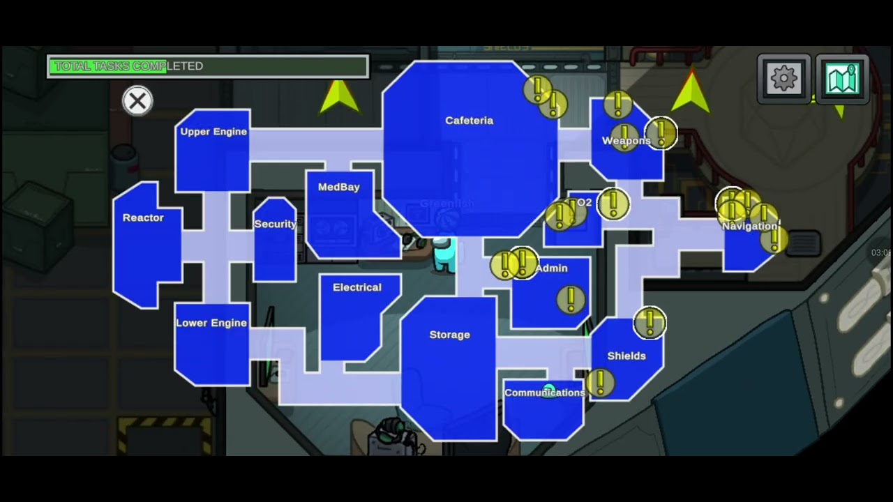 I did EVER SINGLE task in the Skeld map (among us)