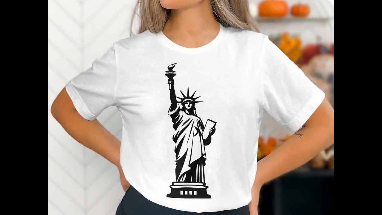 Statue of Liberty Silhouette SVG, USA Landmark Clipart, New York Icon Vector, Patriotic Digital Cut