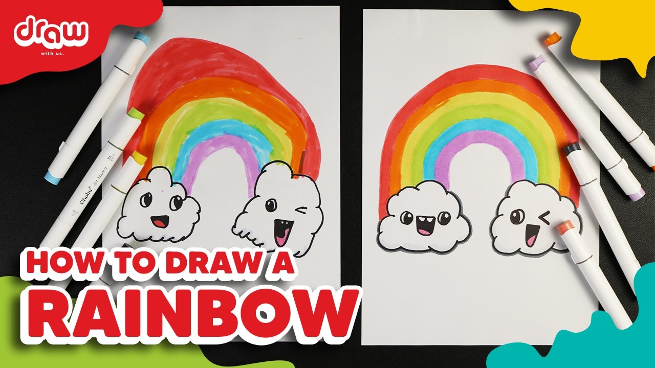 How to Draw a Rainbow with Clouds