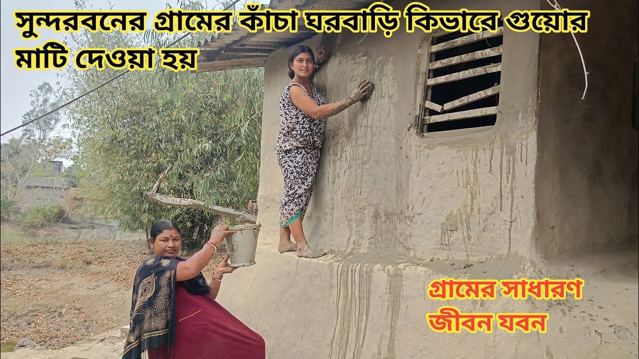 সুন্দরবনের কাঁচা ঘরবাড়ি গোবর দেওয়া! পুকুর থেকে বড় বড় সাইজের মাছ ধরলাম || Nandita Sundarban life 