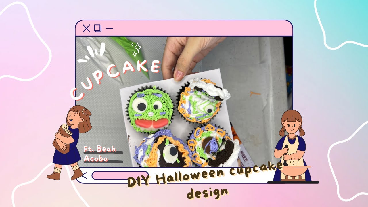 DIY Halloween Cupcake (Beah & Bianca) Vlog #1