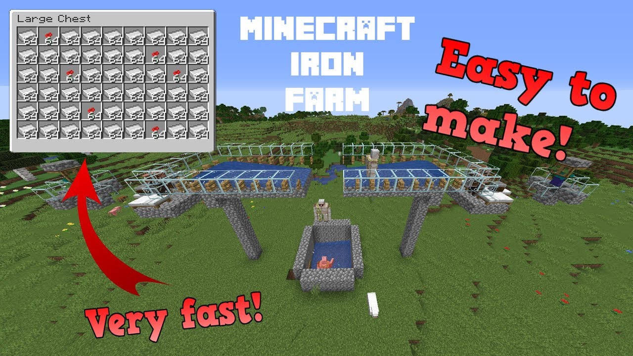 EASY Minecraft IRON farm 1.14 - 1.16+ Tutorial Very FAST!