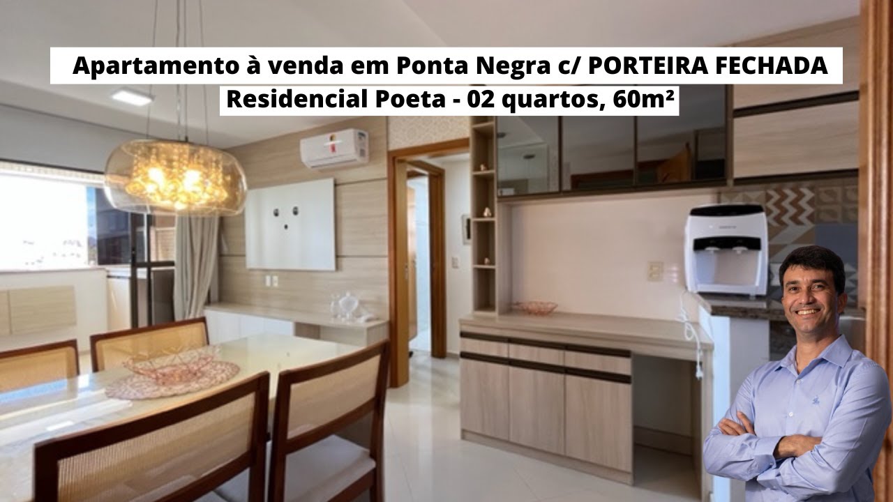 Belíssimo Apartamento à venda em Ponta Negra, Natal/RN -  100% mobiliado com 2 quartos, 60m²