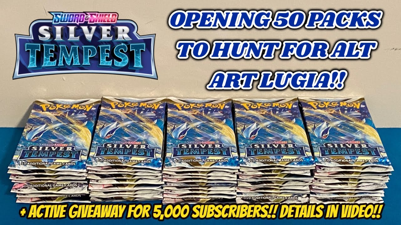 ALT ARTS!! I opened 50 PACKS of SILVER TEMPEST to try and PULL ALT ART LUGIA! (pokemon card opening)