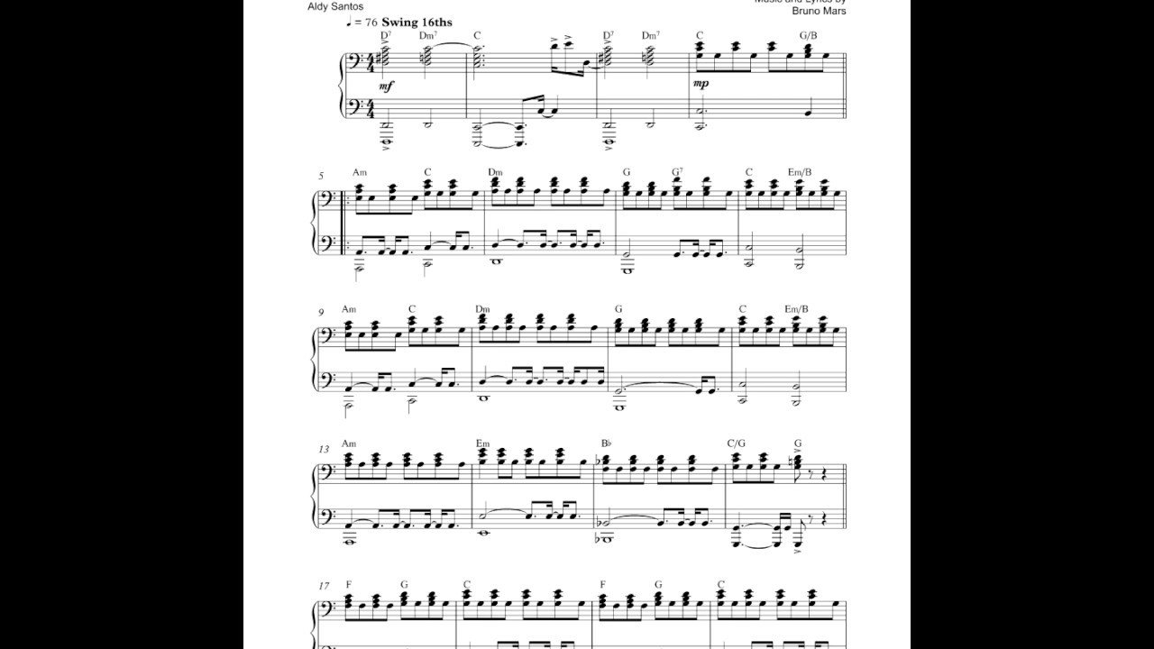 When I Was Your Man - Bruno Mars (Piano Accompaniment)