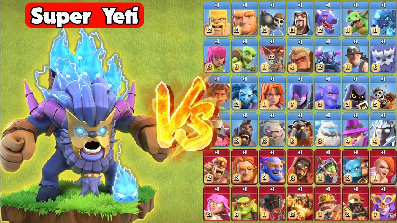 New Super Yeti vs All Max Troops! - Clash of Clans