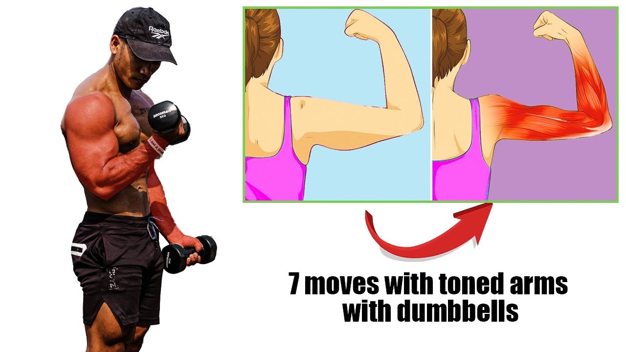 Hand strength exercises with dumbbells to achieve stronger and stronger arms.