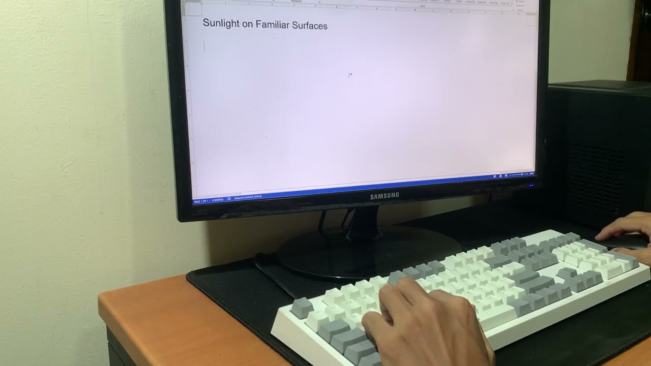 Typing A Short Story - Sunlight on Familiar Surfaces