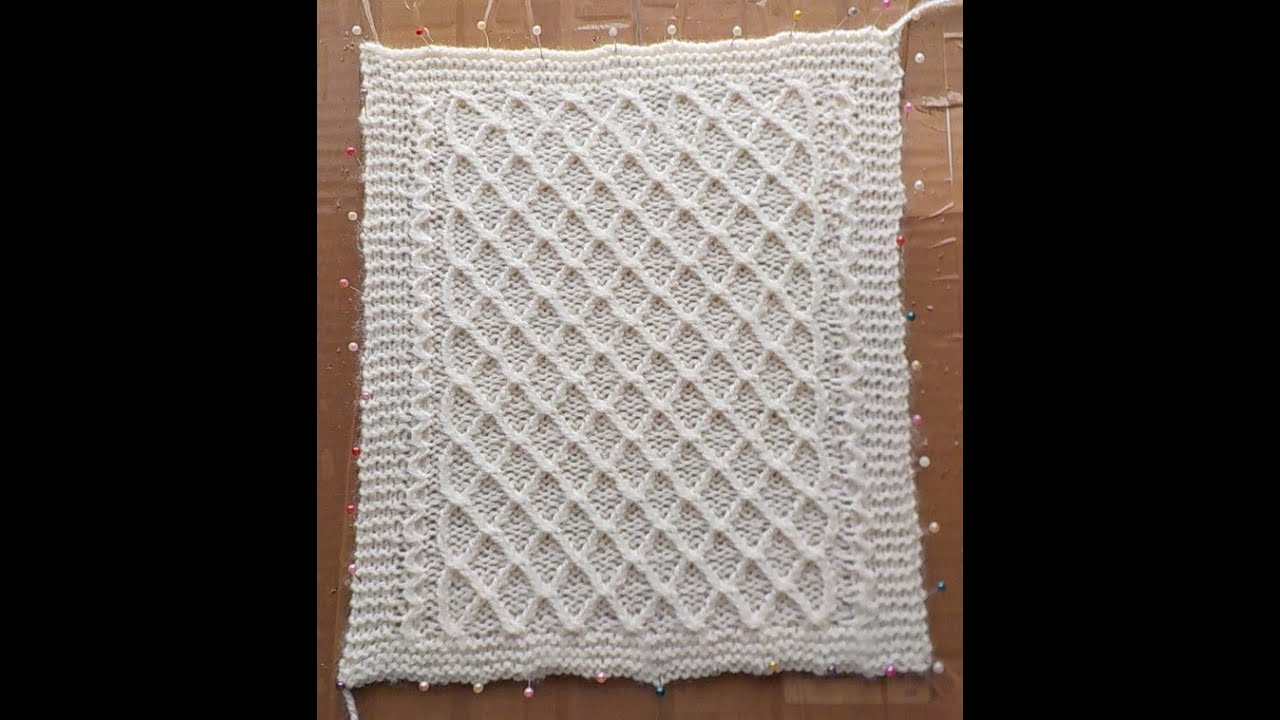 COMMENT TRICOTER UN PLAID, COUVERTURE DE 35 CARRES :  Carré N° 12 partie 1 (Tricot-Crochet-Couture)