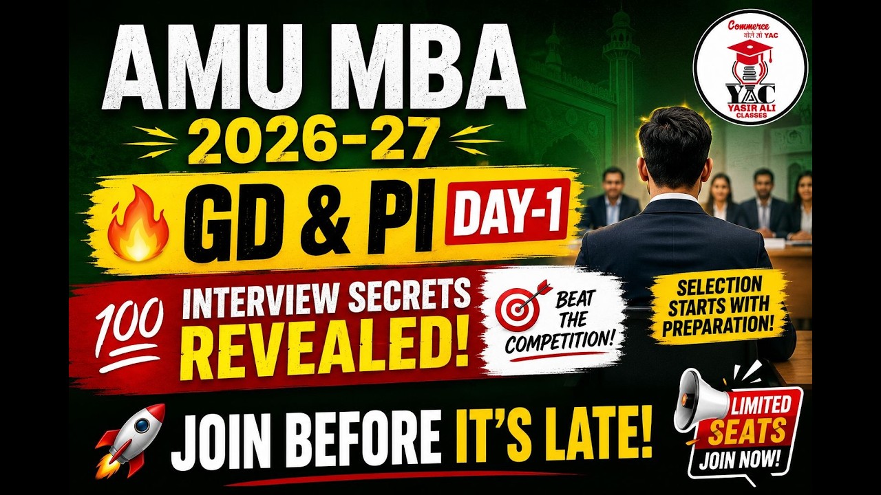 GD & PI Preparation | AMU MBA ENTRANCE 2026-27 | Yasir Ali Classes | #amumba #mba #amugd #gdpi