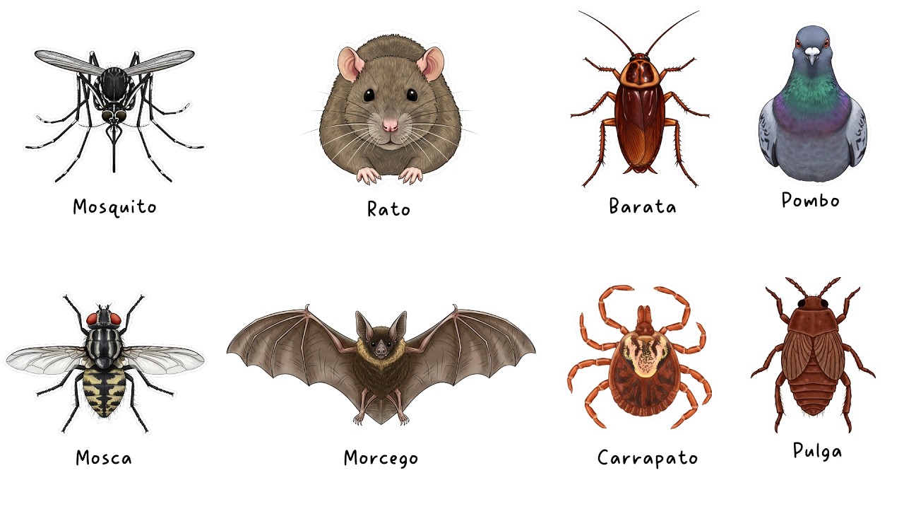 CADA Animal EXTREMAMENTE perigosos que vivem nas CIDADES e podem transmitir doenças! 🤮🦠
