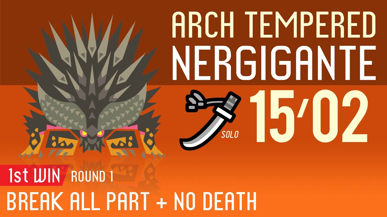 MHW - 9★Arch Tempered Nergigante Solo Longsword - 15’02 (All Parts Break+No Death) 1st Win [PS4 PRO]