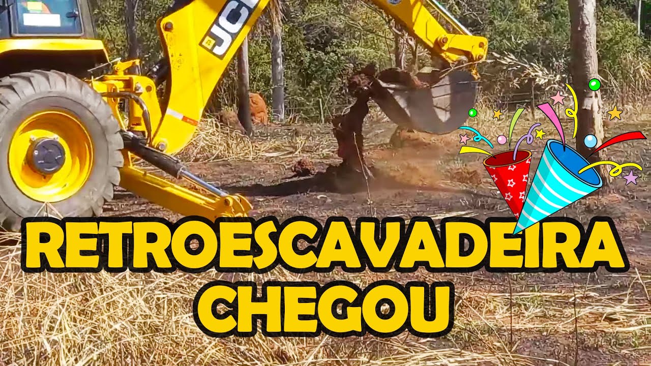 Como limpar o terreno para o plantio, retroescavadeira removendo ra&iacute;zes - Planta&ccedil;&atilde;o parte 1