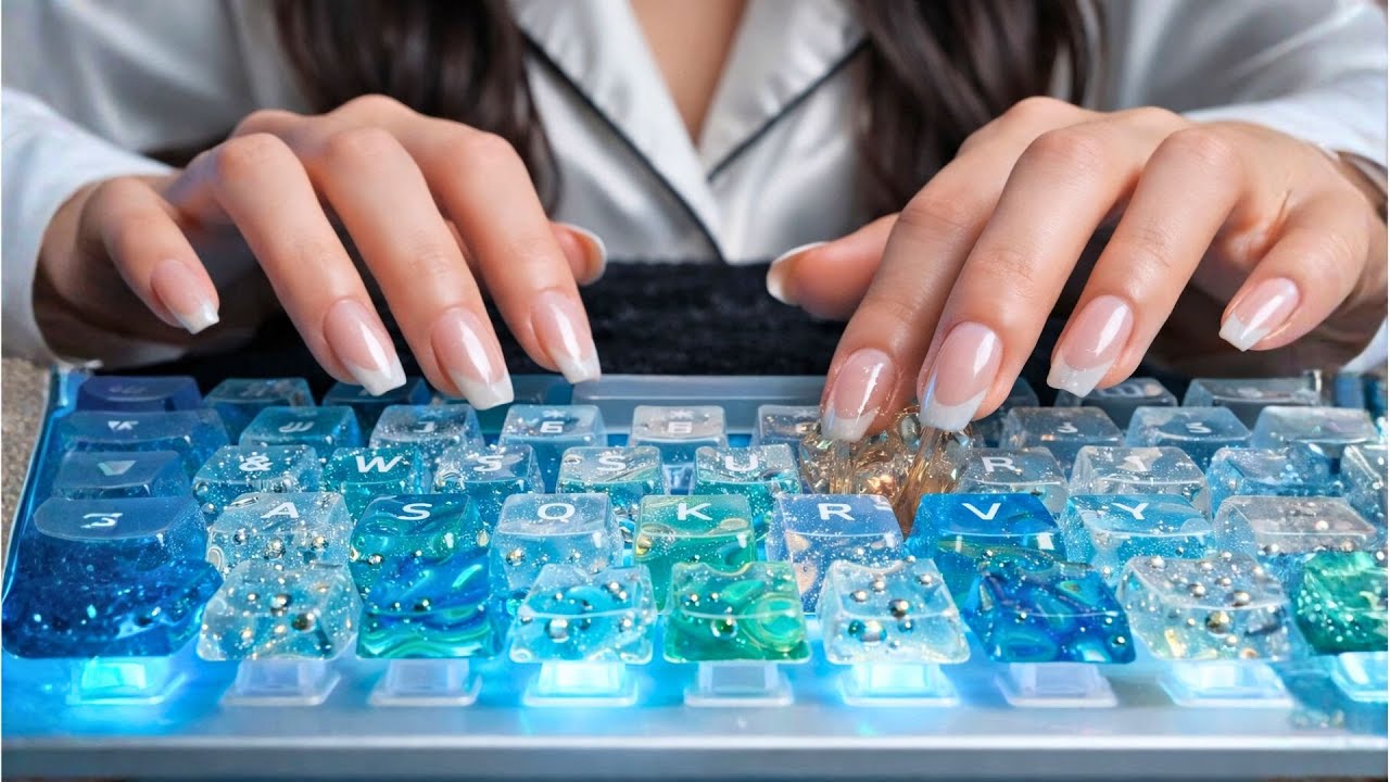 10 Minutes of Oddly Satisfying ASMR 💦 Water Gel Keyboard Typing That Melts Your Brain
