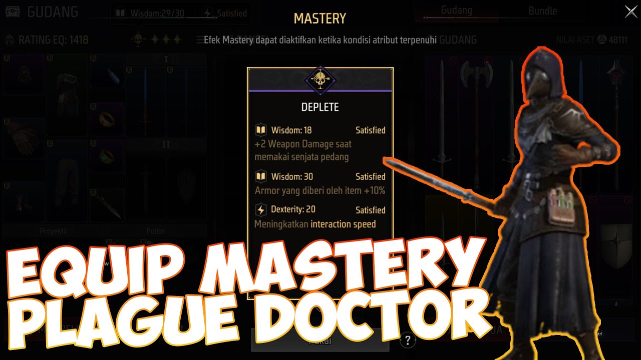 PLAGUE DOCTOR EQUIPMENT MASTERY REQUIREMENT - GOLD AND GLORY INDONESIA