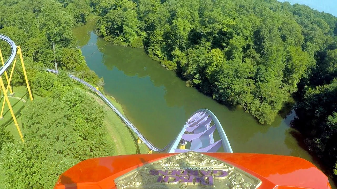 Apollo's Chariot front seat on-ride HD POV @60fps Busch Gardens Williamsburg