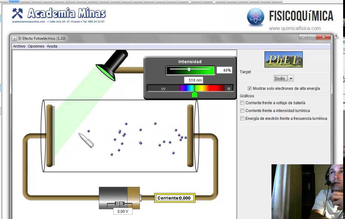 Simulación interactiva del efecto fotoeléctrico