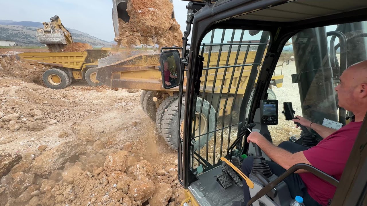 Working With The New Caterpillar 395 Excavator - Operator View - Sotiriadis/Labrianidis Constr - 4k