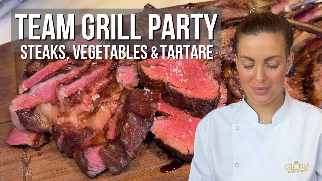 Team grill party — steaks, vegetables & tartare❤️‍🔥🥩🥂