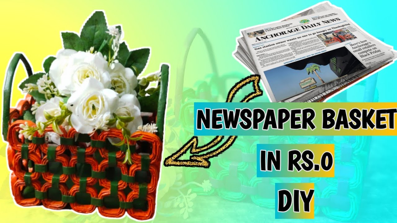 DIY Easy Basket From Newspaper | 0 cost DIY | Newspaper Craft