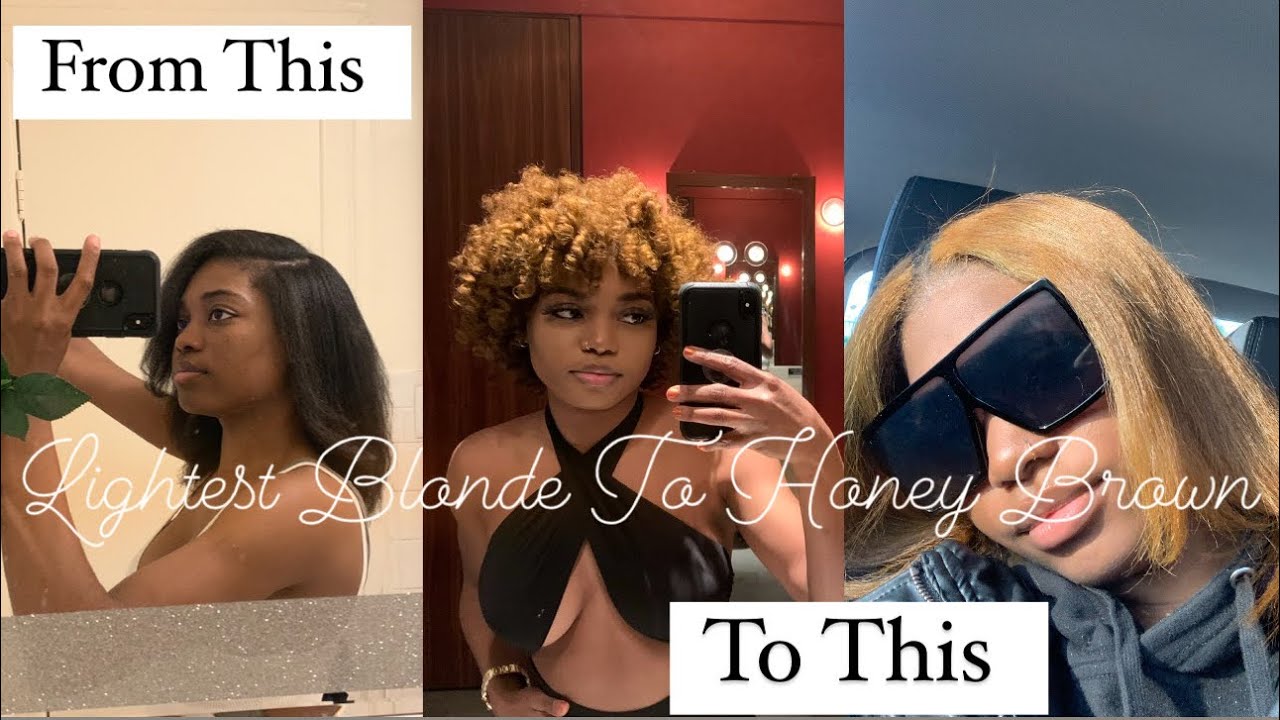 Dye hair using Creme of Nature: C43 Lightest Blonde to Honey Brown