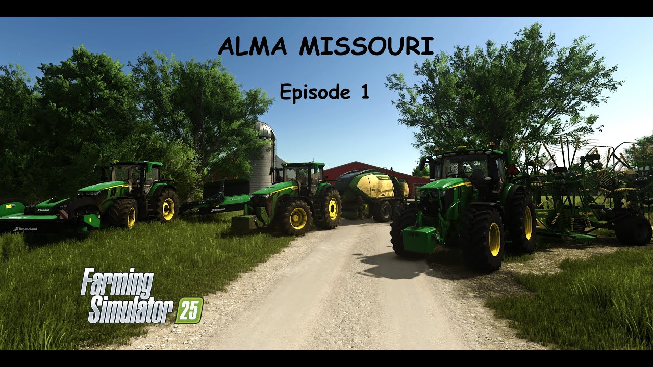 Starting on American farm. Making hay/silage/harvesting, baling | Alma Missouri | FS25 | Episode #1