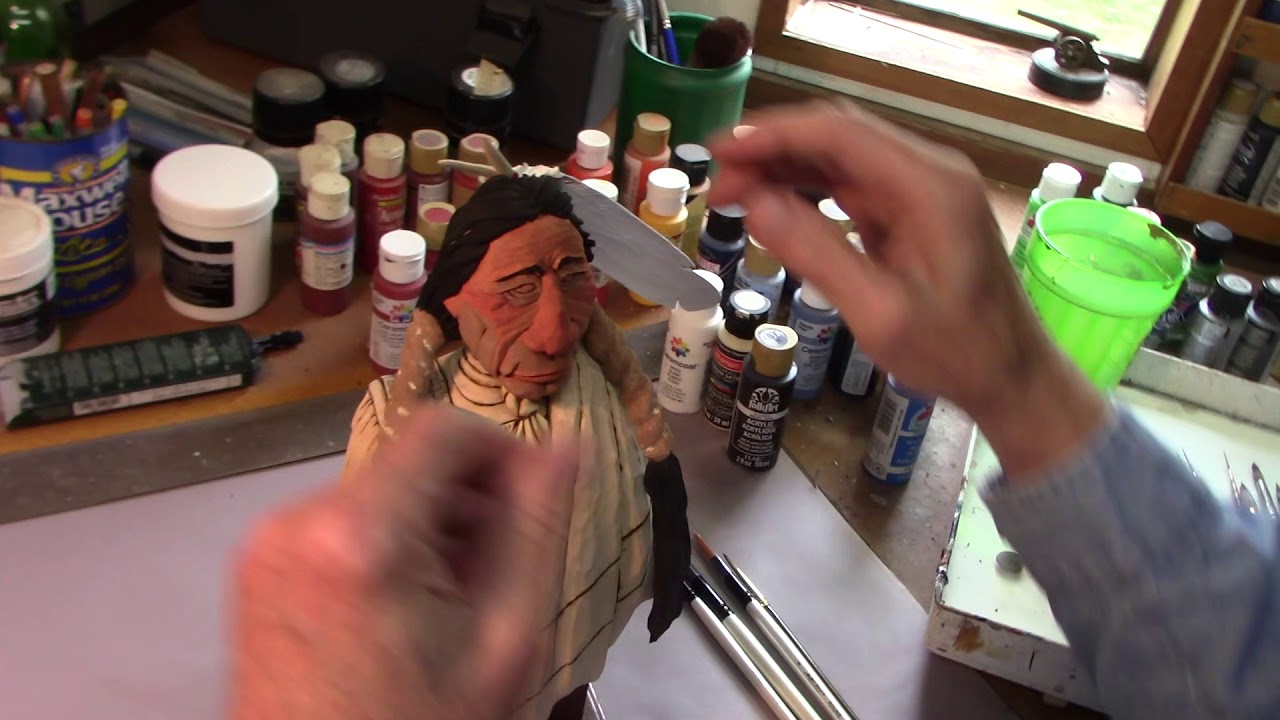 Carving a Native American Indian Bust - Part 12