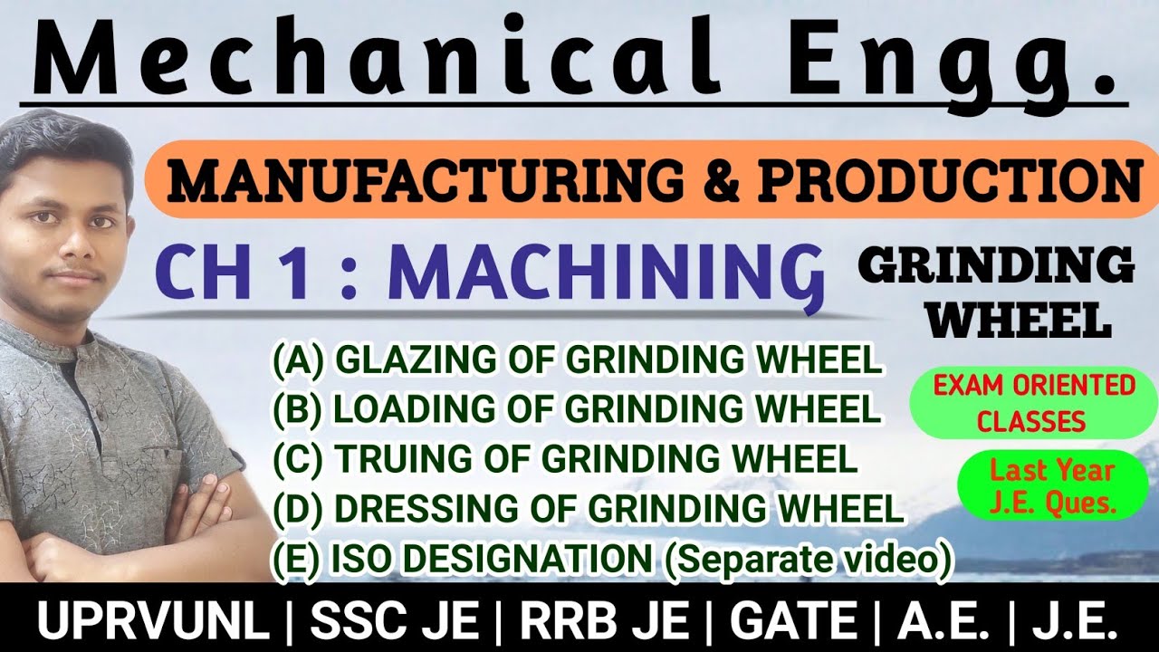 CH -1 | MACHINING | GRINDING WHEEL | GLAZING, TRUING, LOADING & DRESSING | UPRVUNL | SSC JE | AE |JE