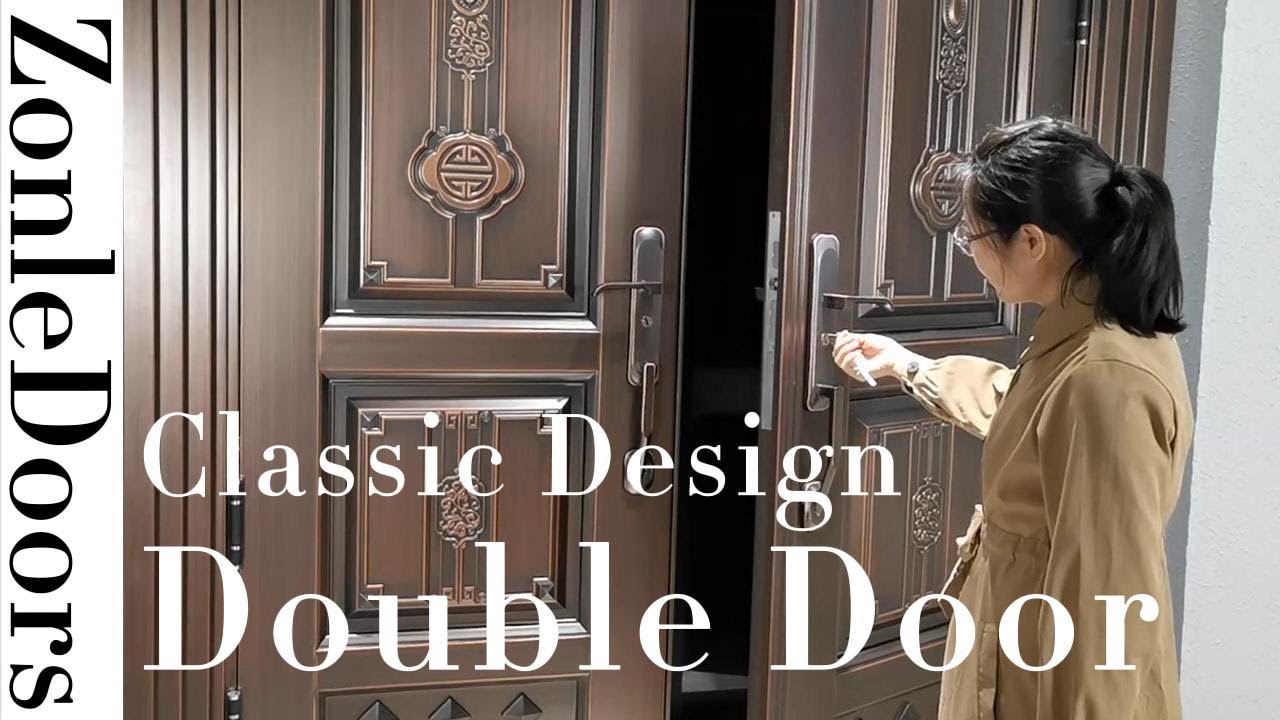Classic Double Leaf Design  Anti rust 20years Steel Security Entrance Main Gate Door