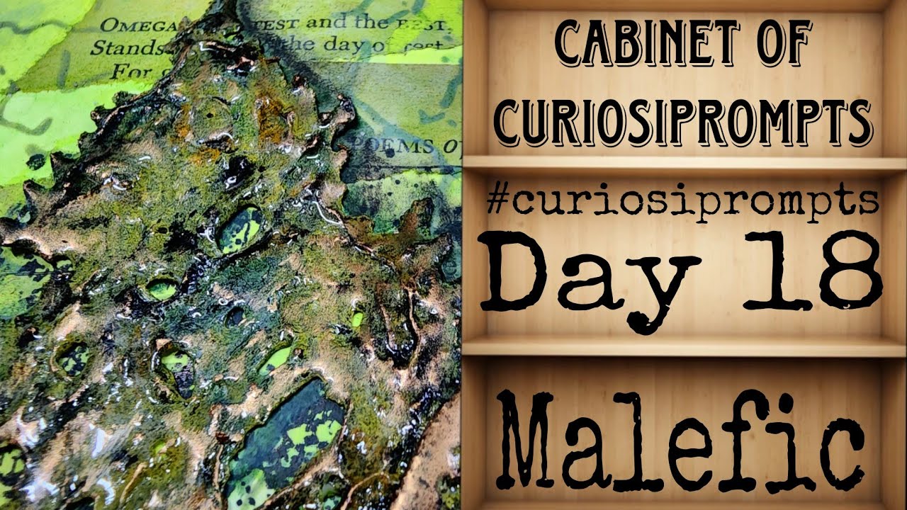 #curiosiprompts - Day 18 - Maleficent - Cabinet of Curiosiprompts - Mixed Media Tag 