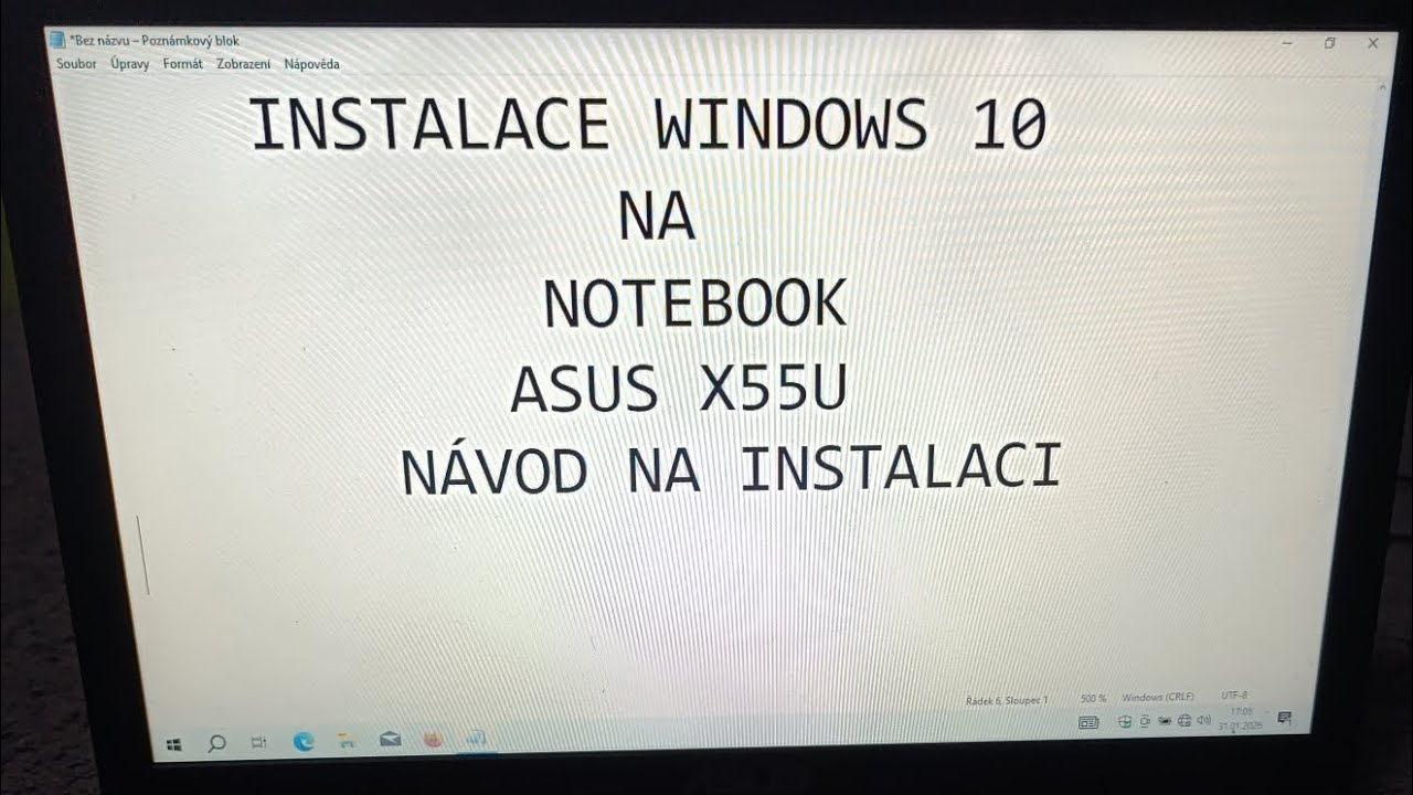 Návod na instalaci Windows 10 na asus x55u