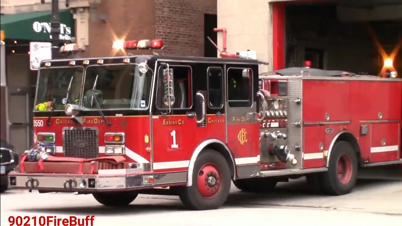 Chicago Fire Dept. Engine 1 (spare) Responding x3