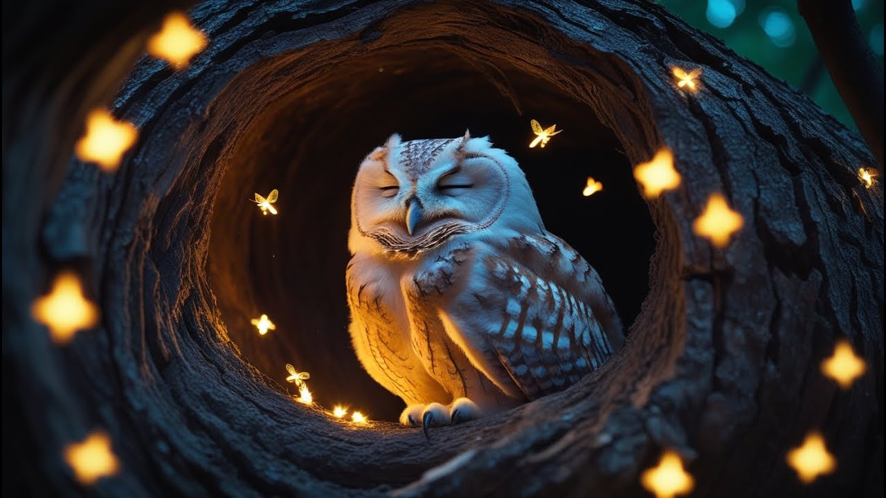 Owl's Magical Slumber: Firefly Dreams | Relaxing Nature Sounds: Forest Ambience