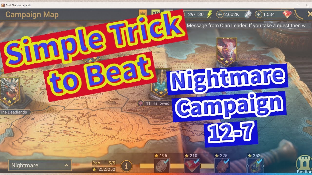 Raid Shadow Legends Paragon Cheese Nightmare Campaign 12-7