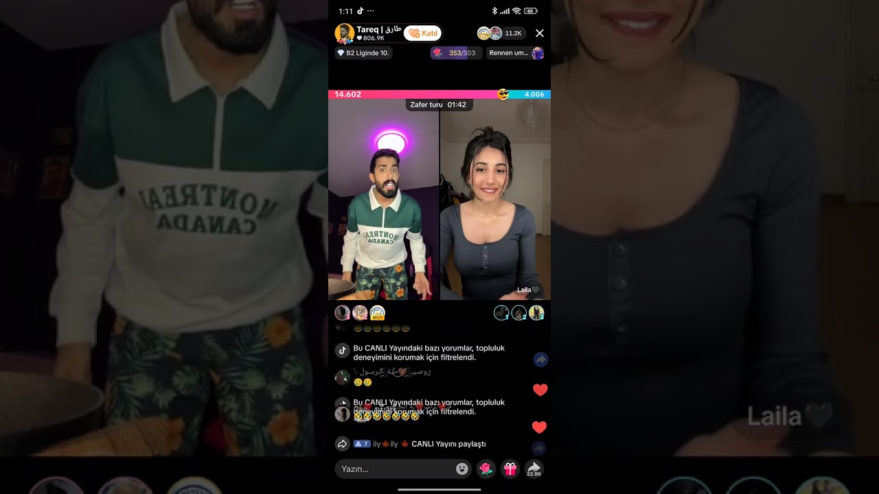 ليلى وطارق وائل لايف 😂😂